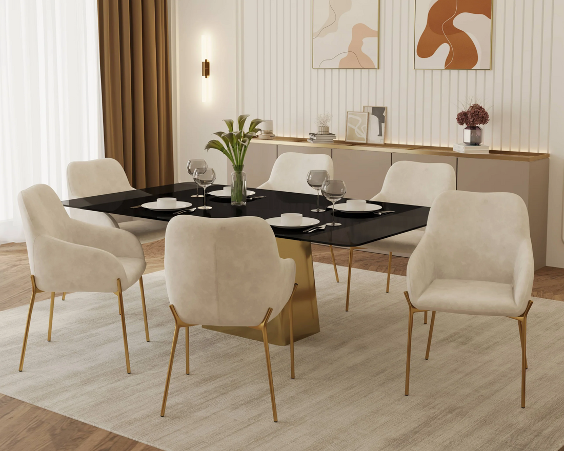 Creating a Luxurious and Modern Dining Space: Elegant Minimalism with a Touch of Glam