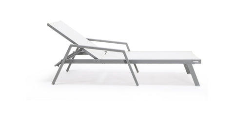 Marlin Aluminum Outdoor Chaise Lounge Chair with Sling Fabric Seat