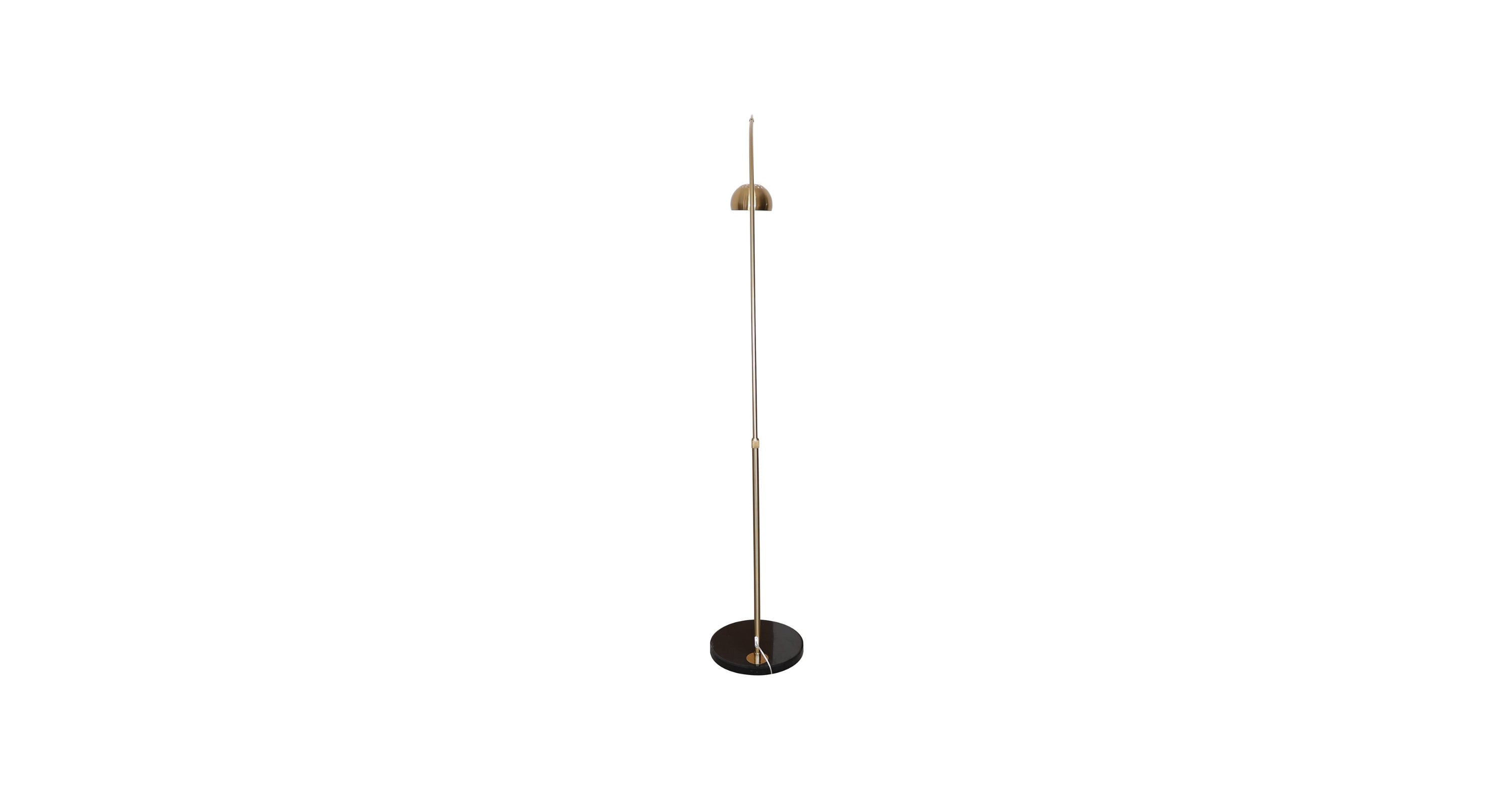 Arco Modern 76" Arched Floor Lamp: Black Marble Base & Metal Dome Shade