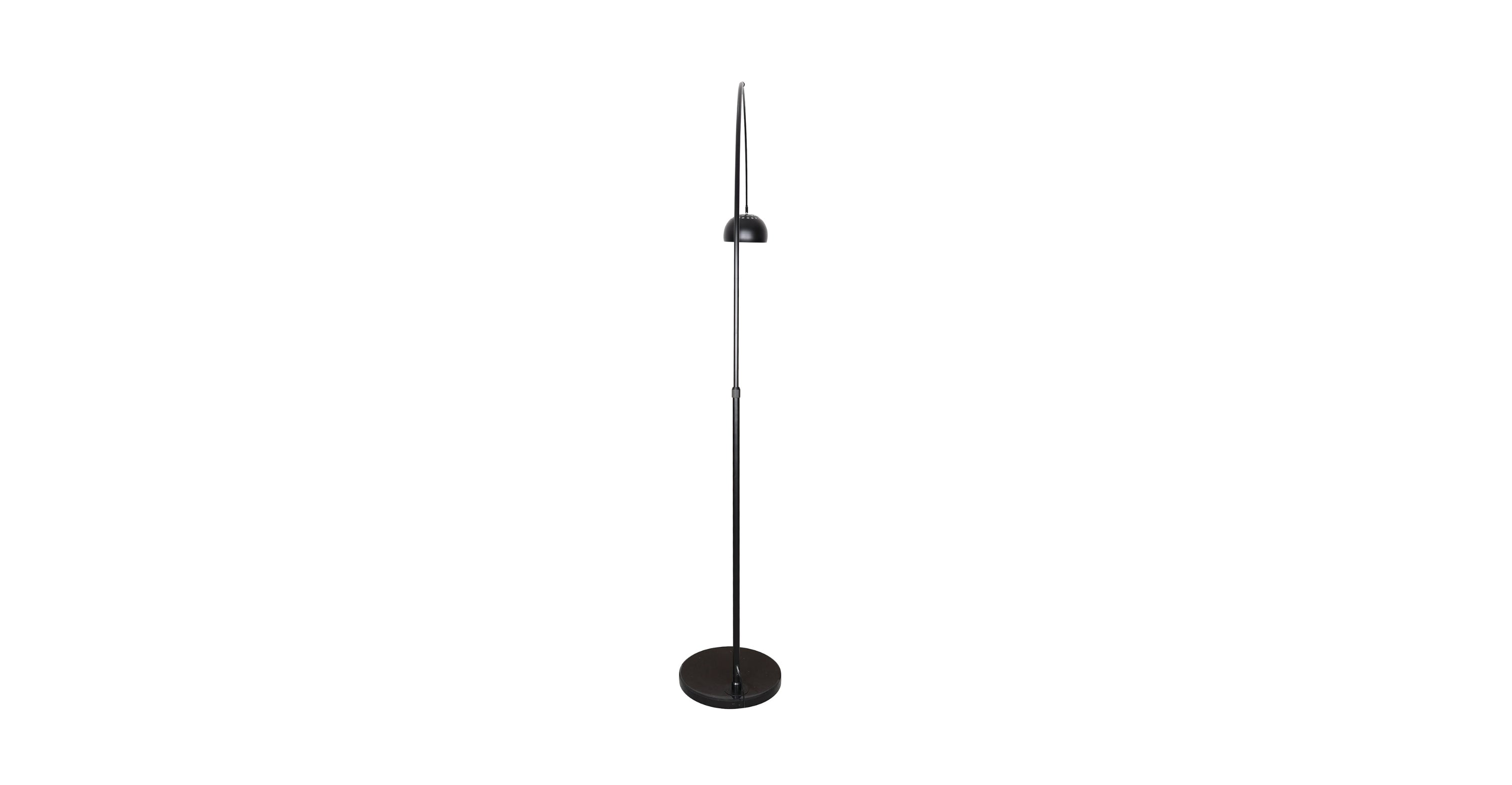 Arco Modern 76" Arched Floor Lamp: Black Marble Base & Metal Dome Shade