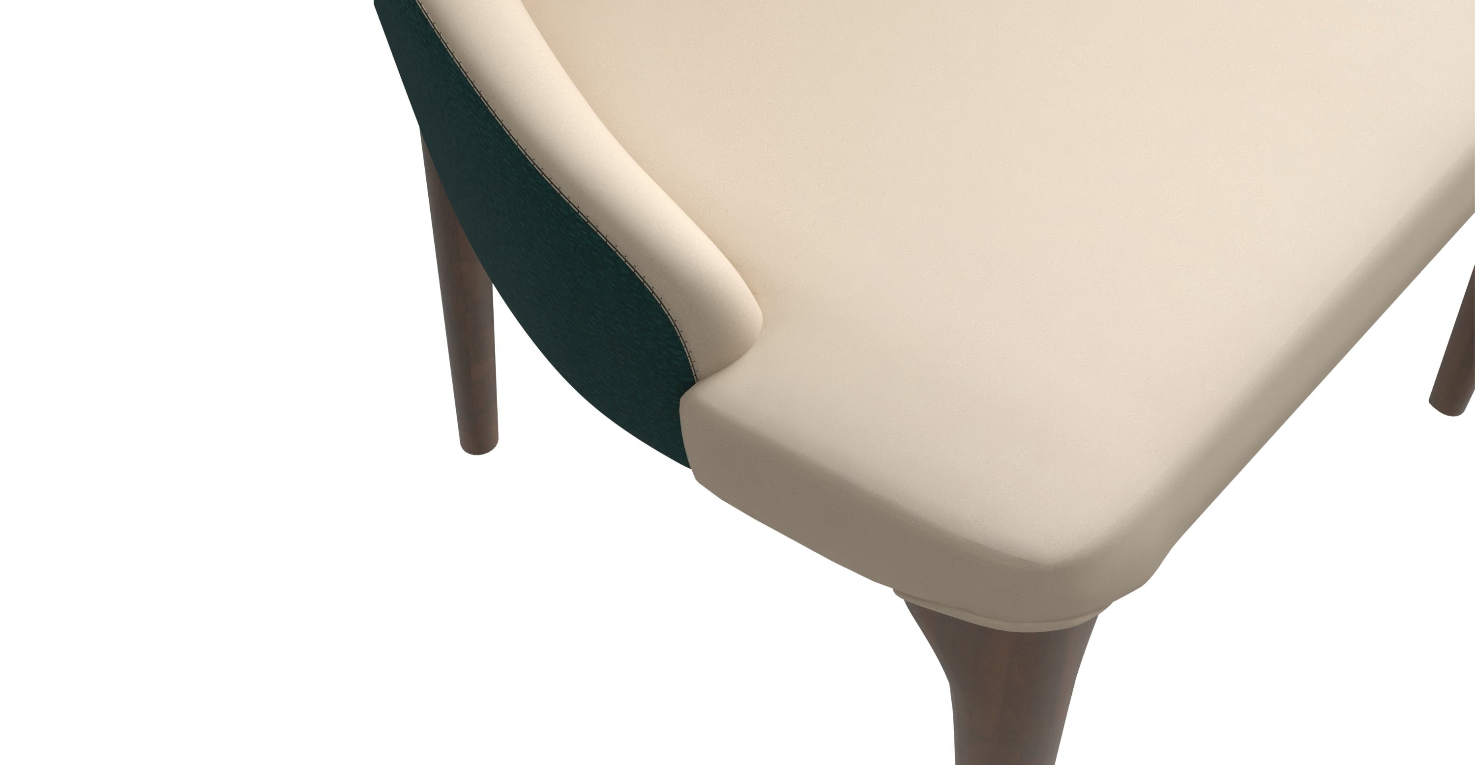 Elm Dining Chair with a Leather/Velvet Seat and a Two-Tone Color Design Backrest in Ash Wood