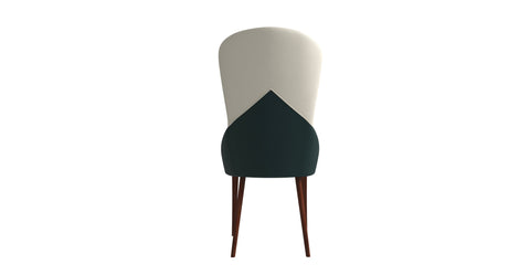 Havana Leather Dining Chair with a Two-Tone Color Design and Rubberwood Legs