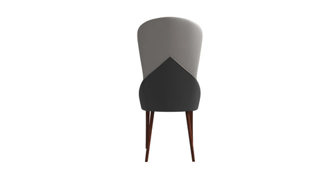 Havana Leather Dining Chair with a Two-Tone Color Design and Rubberwood Legs