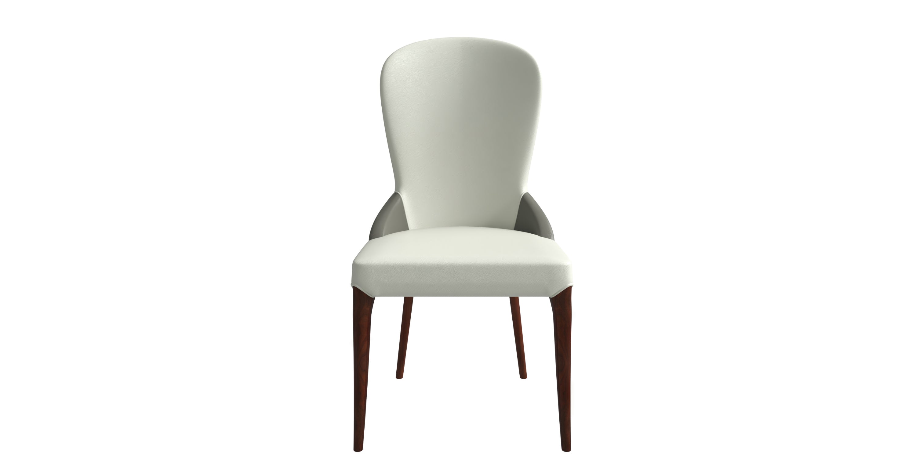 Havana Leather Dining Chair with a Two-Tone Color Design and Rubberwood Legs