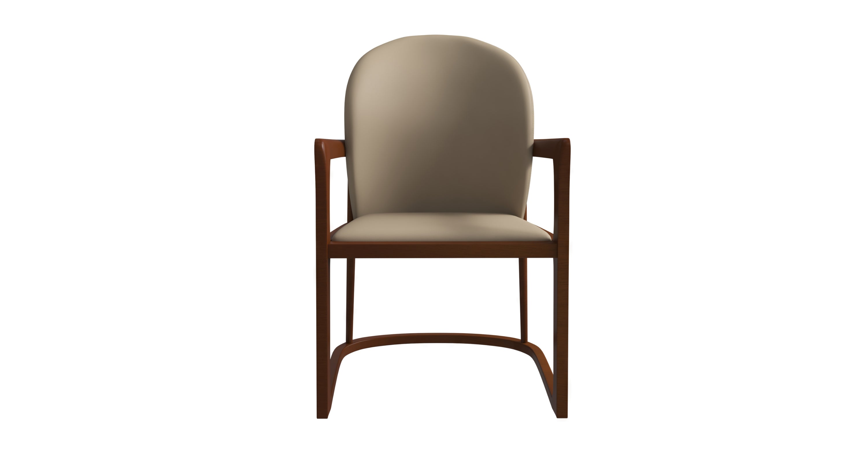 Svelta Dining Chair in Upholstered Leather Accent Arm Chair and Rubberwood Frame and Legs