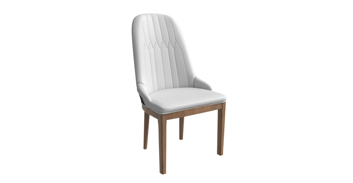 Verisma Dining Chair Upholstered in Leather with Diamond Stitching Back Design