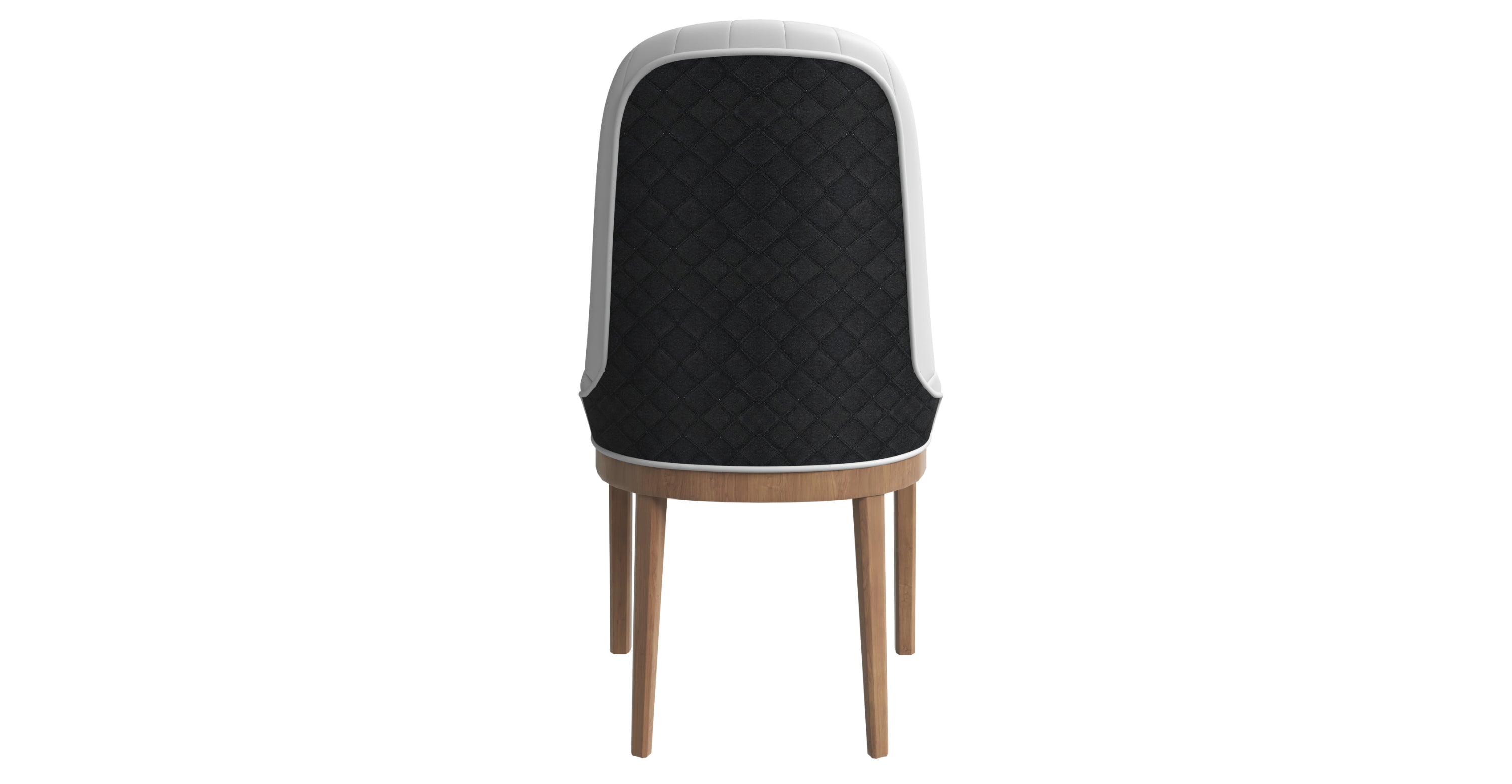 Verisma Dining Chair Upholstered in Leather with Diamond Stitching Back Design