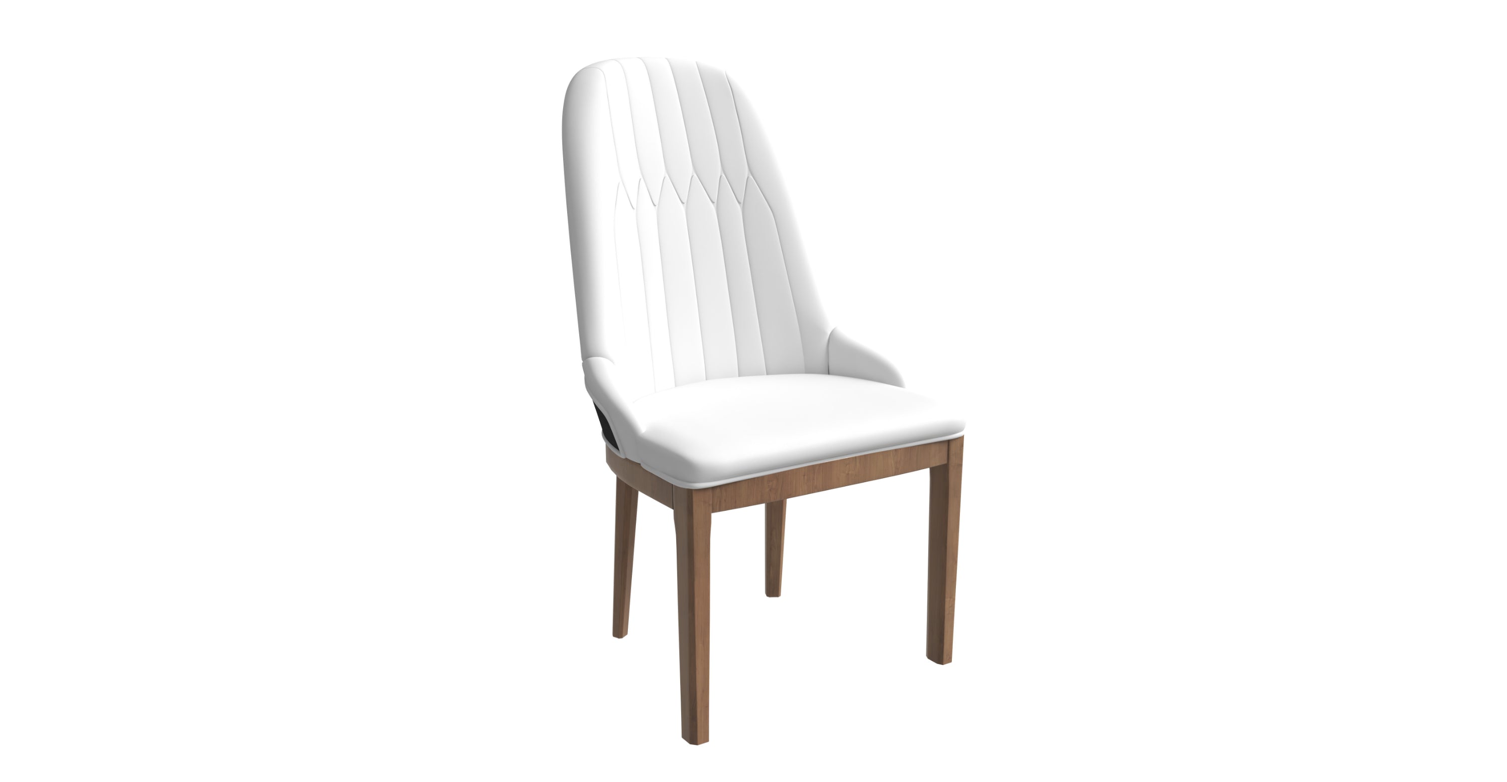 Verisma Dining Chair Upholstered in Leather with Diamond Stitching Back Design