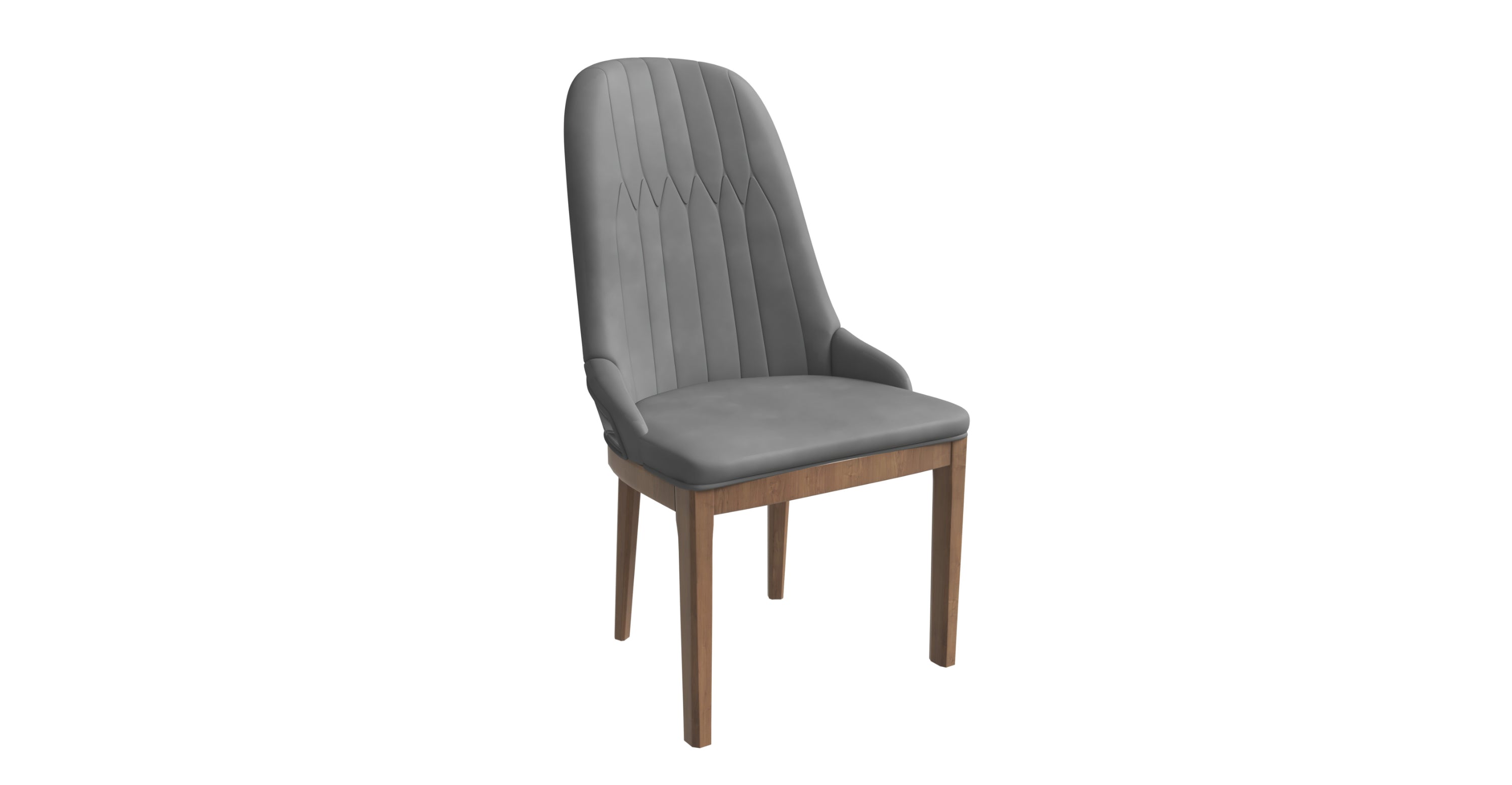 Verisma Dining Chair Upholstered in Leather with Diamond Stitching Back Design