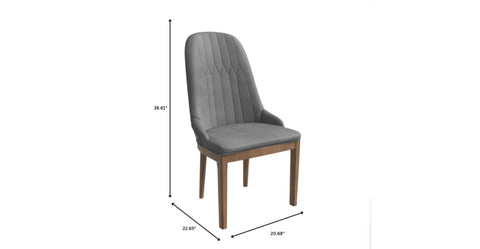 Verisma Dining Chair Upholstered in Leather with Diamond Stitching Back Design