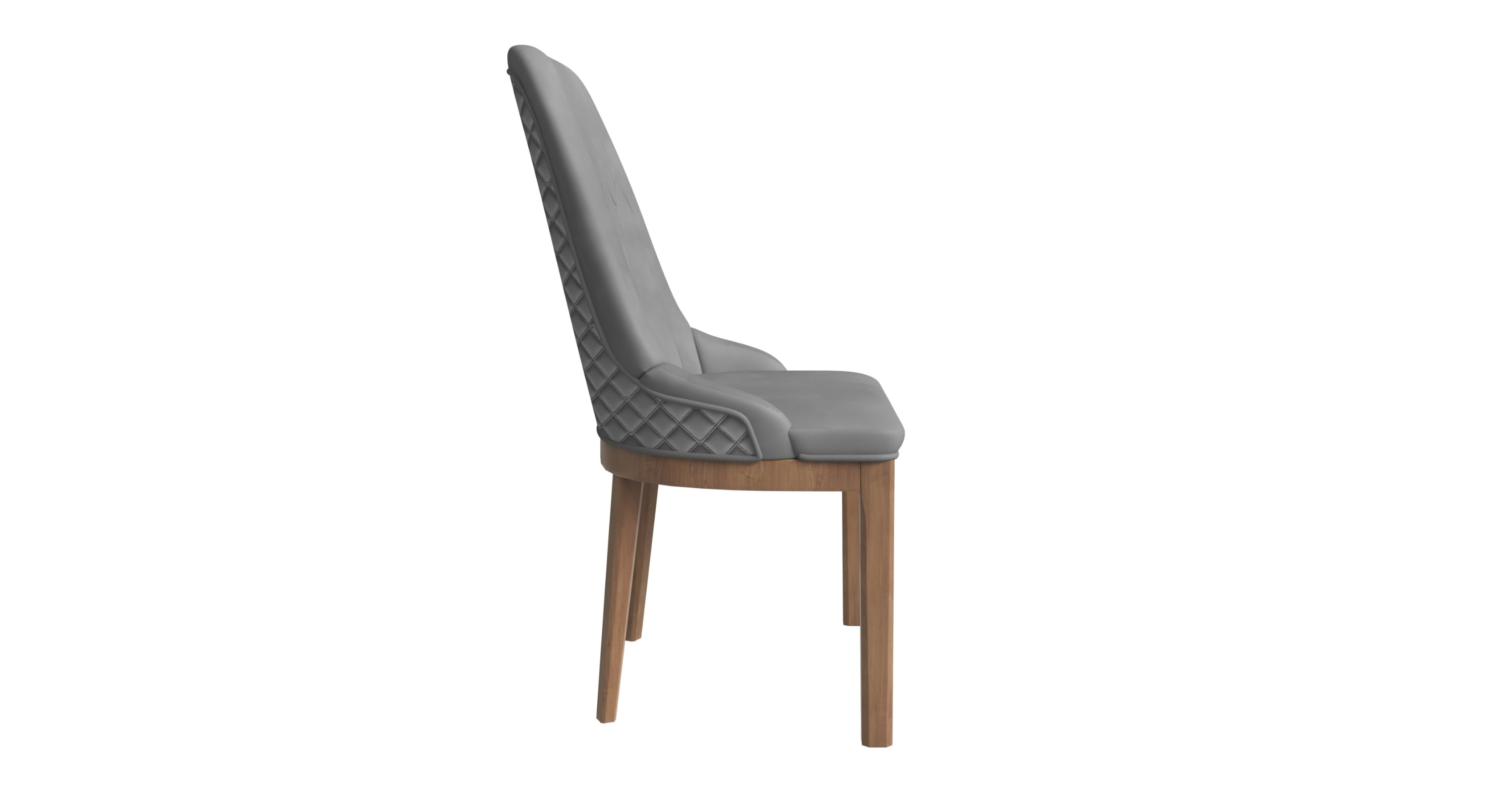 Verisma Dining Chair Upholstered in Leather with Diamond Stitching Back Design