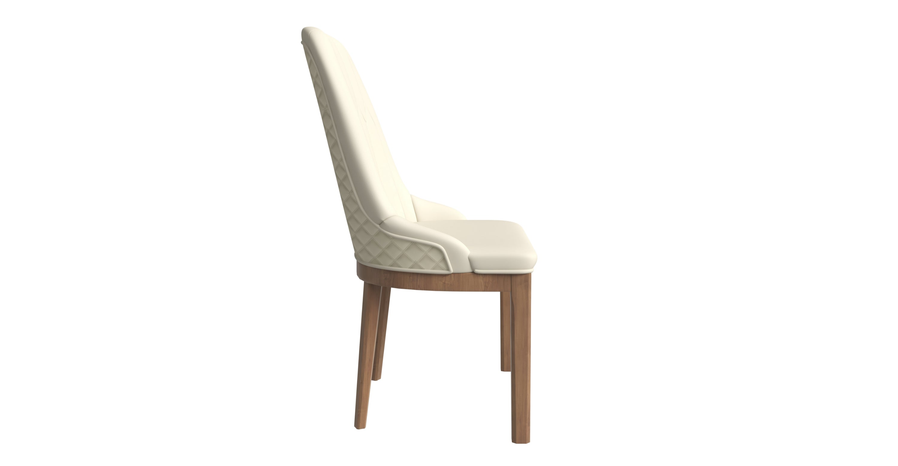 Verisma Dining Chair Upholstered in Leather with Diamond Stitching Back Design