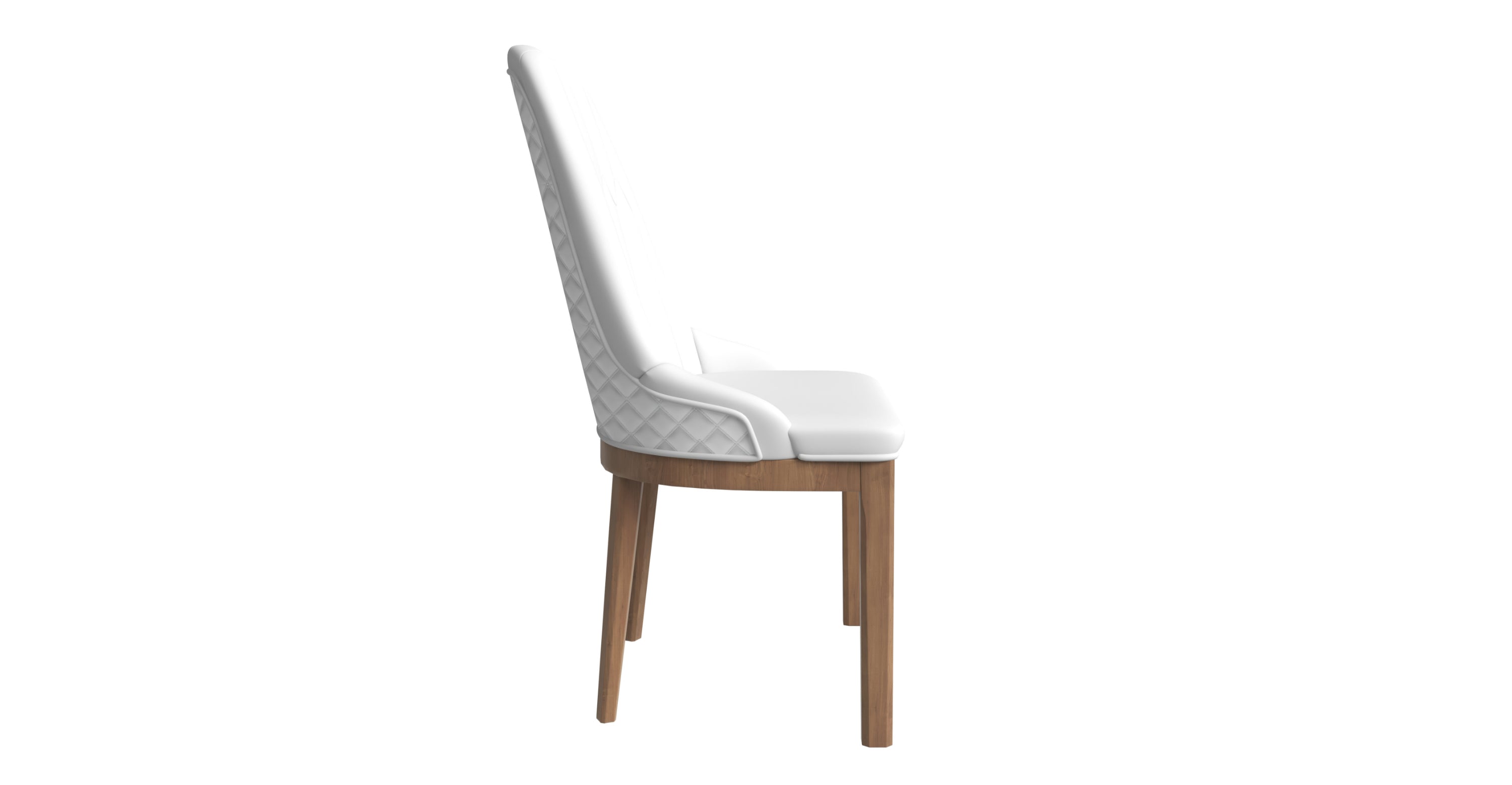 Verisma Dining Chair Upholstered in Leather with Diamond Stitching Back Design