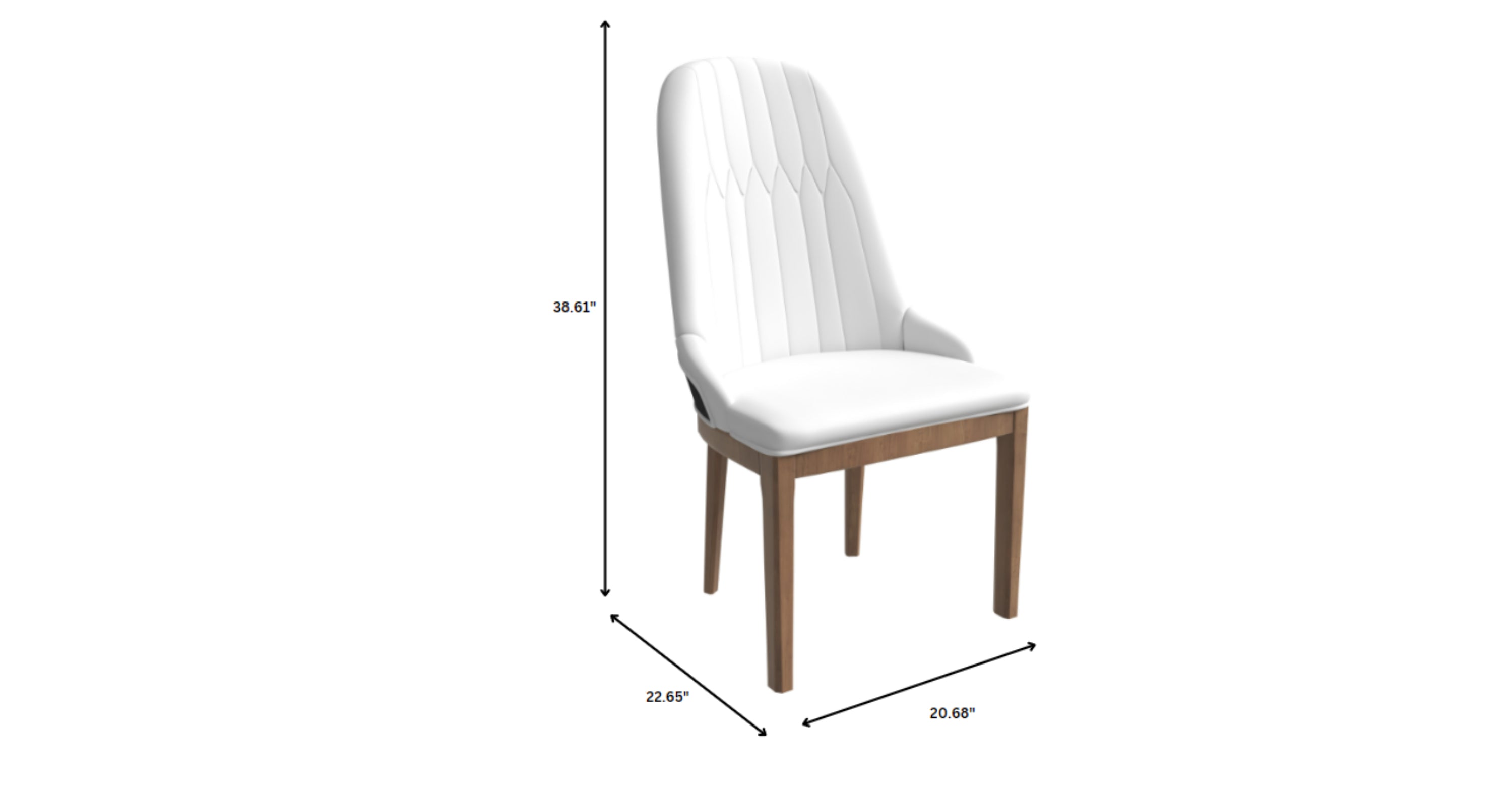 Verisma Dining Chair Upholstered in Leather with Diamond Stitching Back Design