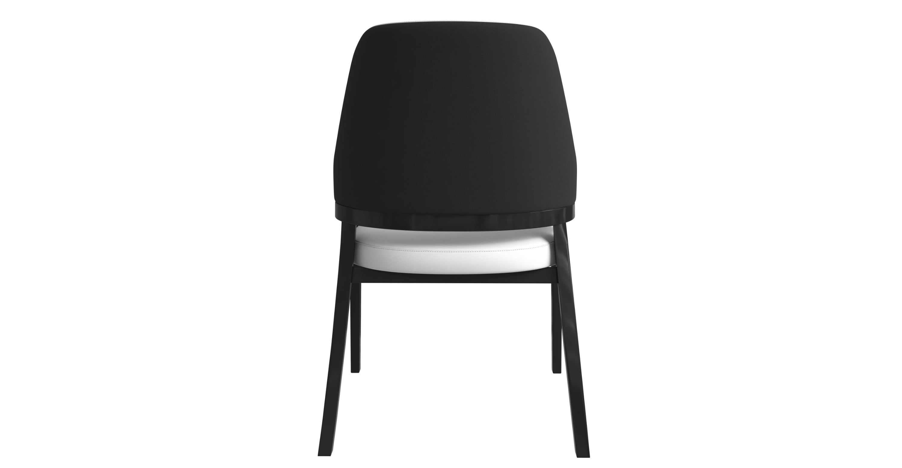 Ethora Dining Chair Upholstered in Leather with Curved Open Back Design and Rubberwood Frame