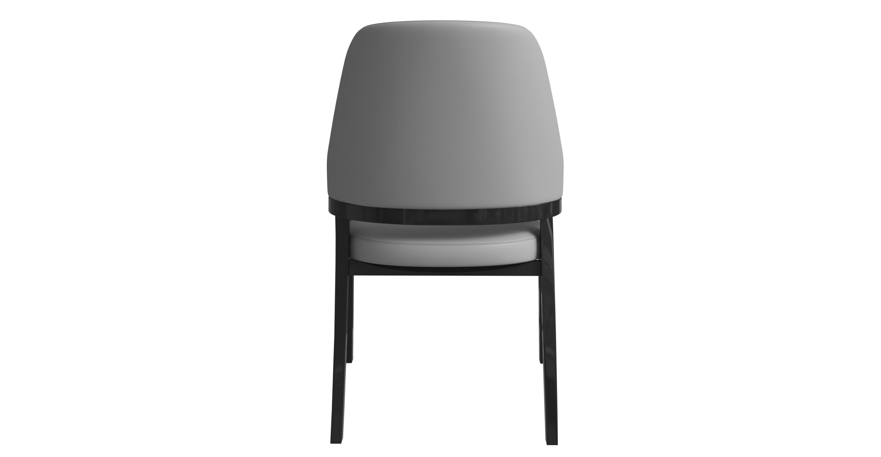 Ethora Dining Chair Upholstered in Leather with Curved Open Back Design and Rubberwood Frame