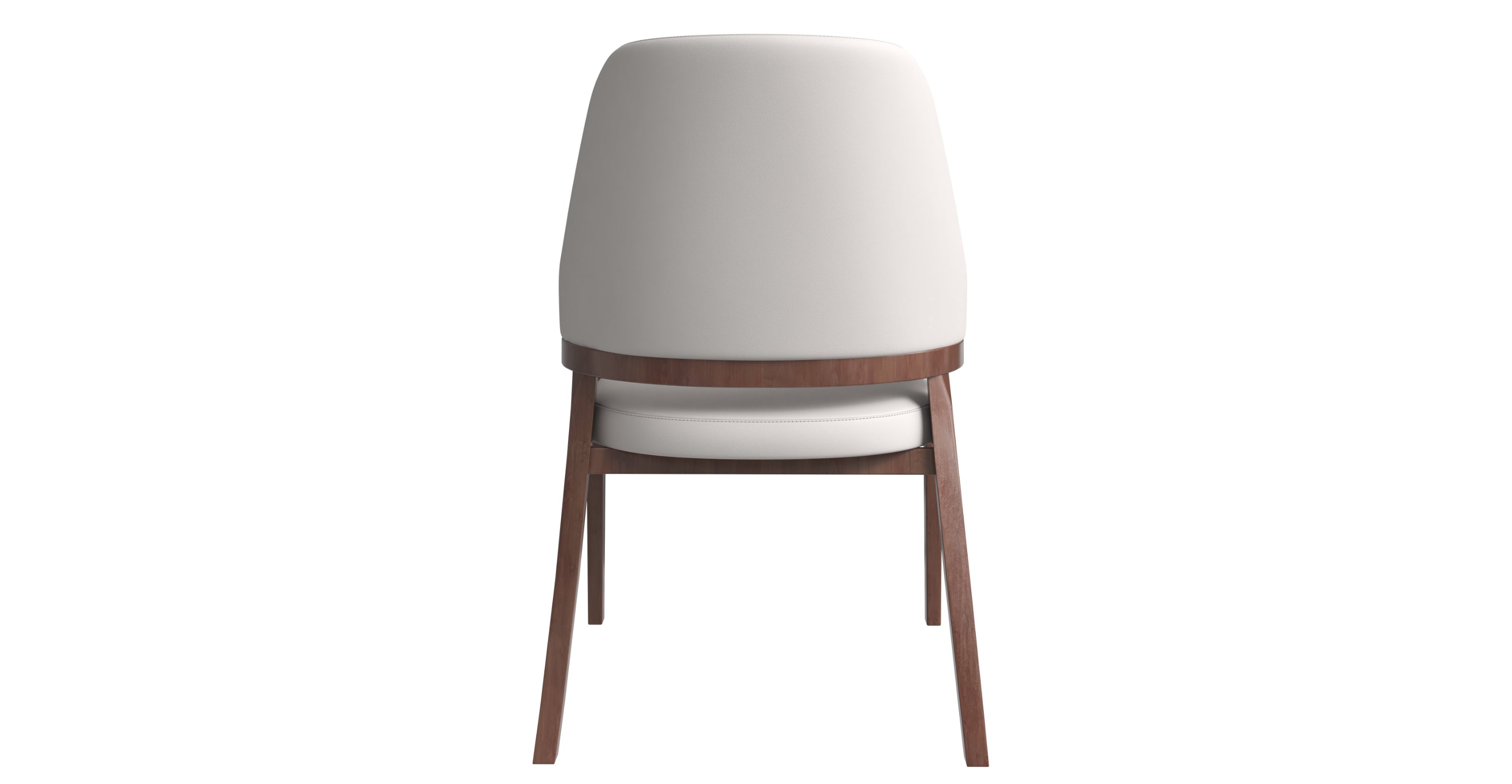 Ethora Dining Chair Upholstered in Leather with Curved Open Back Design and Rubberwood Frame