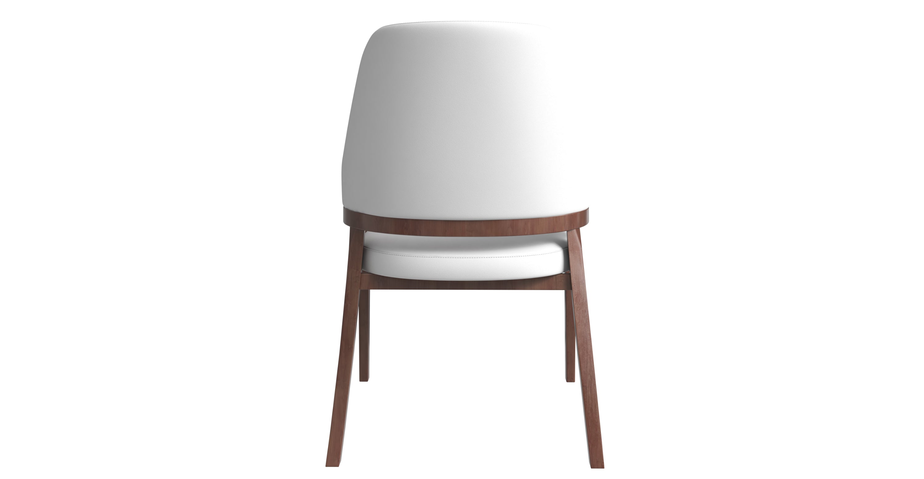 Ethora Dining Chair Upholstered in Leather with Curved Open Back Design and Rubberwood Frame