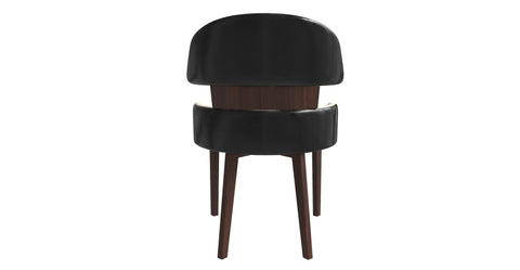 Ethos Leather Dining Chairs with Curved Open Back in Rubberwood