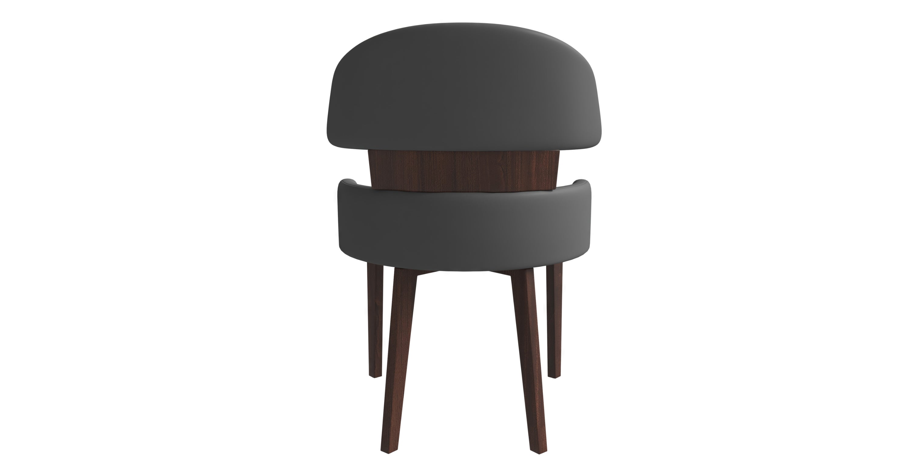 Ethos Leather Dining Chairs with Curved Open Back in Rubberwood