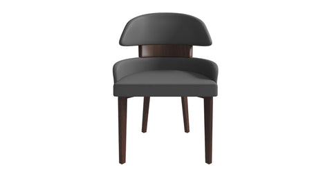 Ethos Leather Dining Chairs with Curved Open Back in Rubberwood