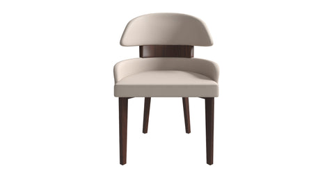 Ethos Leather Dining Chairs with Curved Open Back in Rubberwood