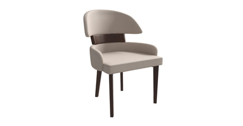 Ethos Leather Dining Chairs with Curved Open Back in Rubberwood