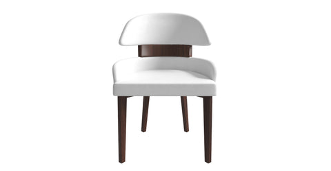 Ethos Leather Dining Chairs with Curved Open Back in Rubberwood