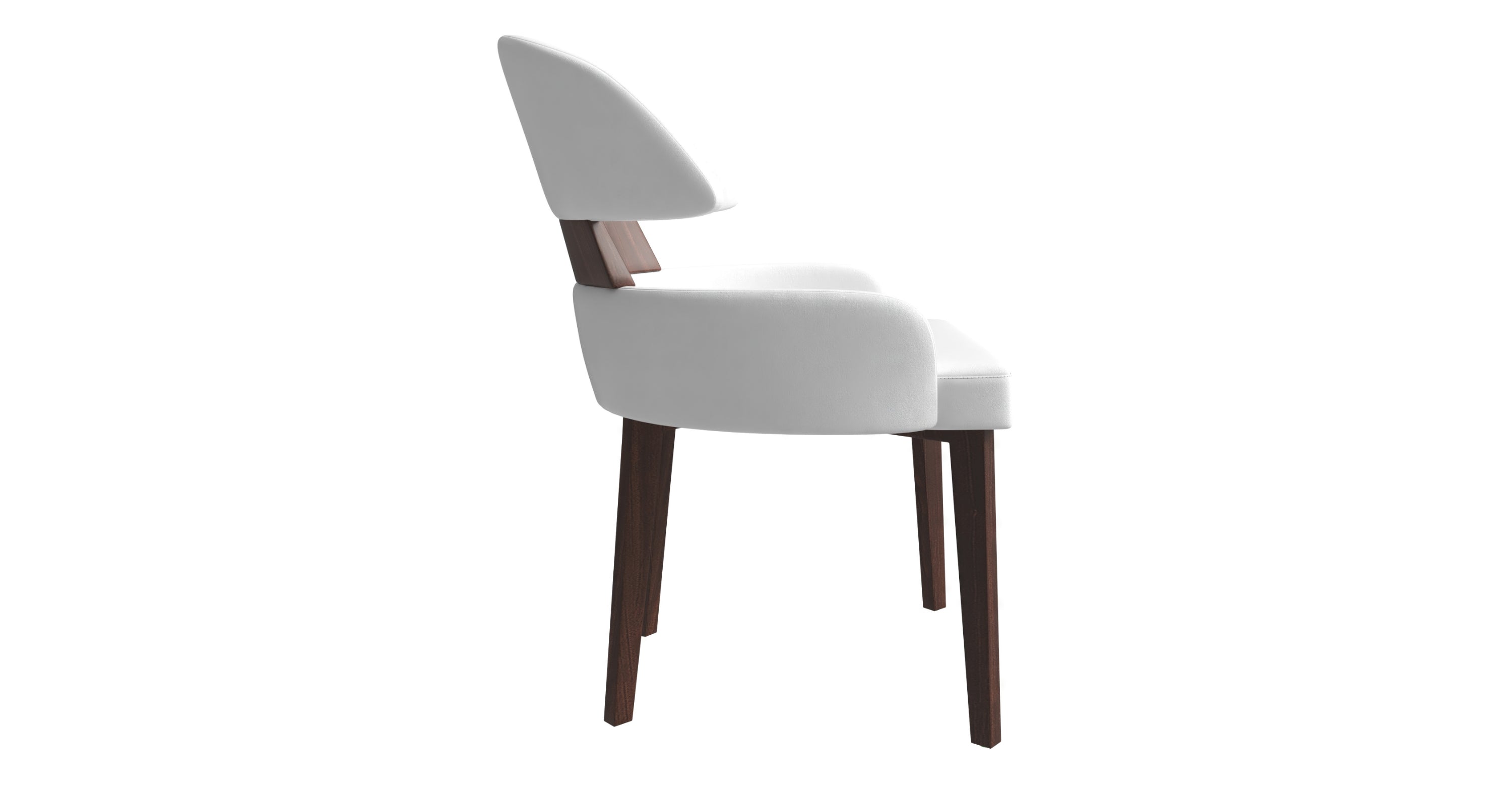 Ethos Leather Dining Chairs with Curved Open Back in Rubberwood