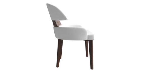 Ethos Leather Dining Chairs with Curved Open Back in Rubberwood