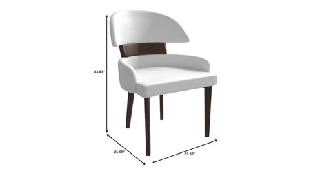 Ethos Leather Dining Chairs with Curved Open Back in Rubberwood