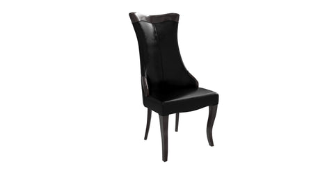 Novara Series Modern Dining Side Chair Upholstered in Leather/Velvet with Rubberwood Legs