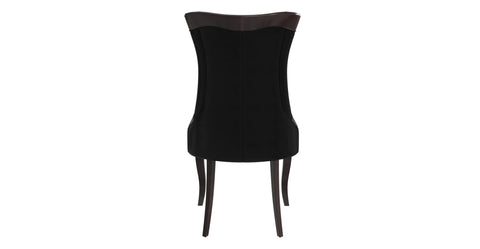 Novara Series Modern Dining Side Chair Upholstered in Leather/Velvet with Rubberwood Legs