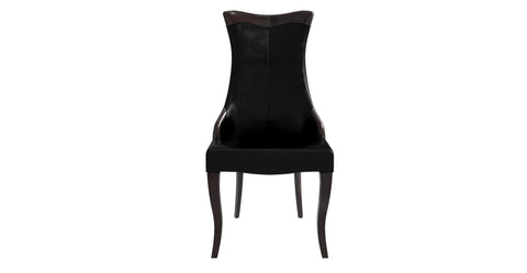 Novara Series Modern Dining Side Chair Upholstered in Leather/Velvet with Rubberwood Legs