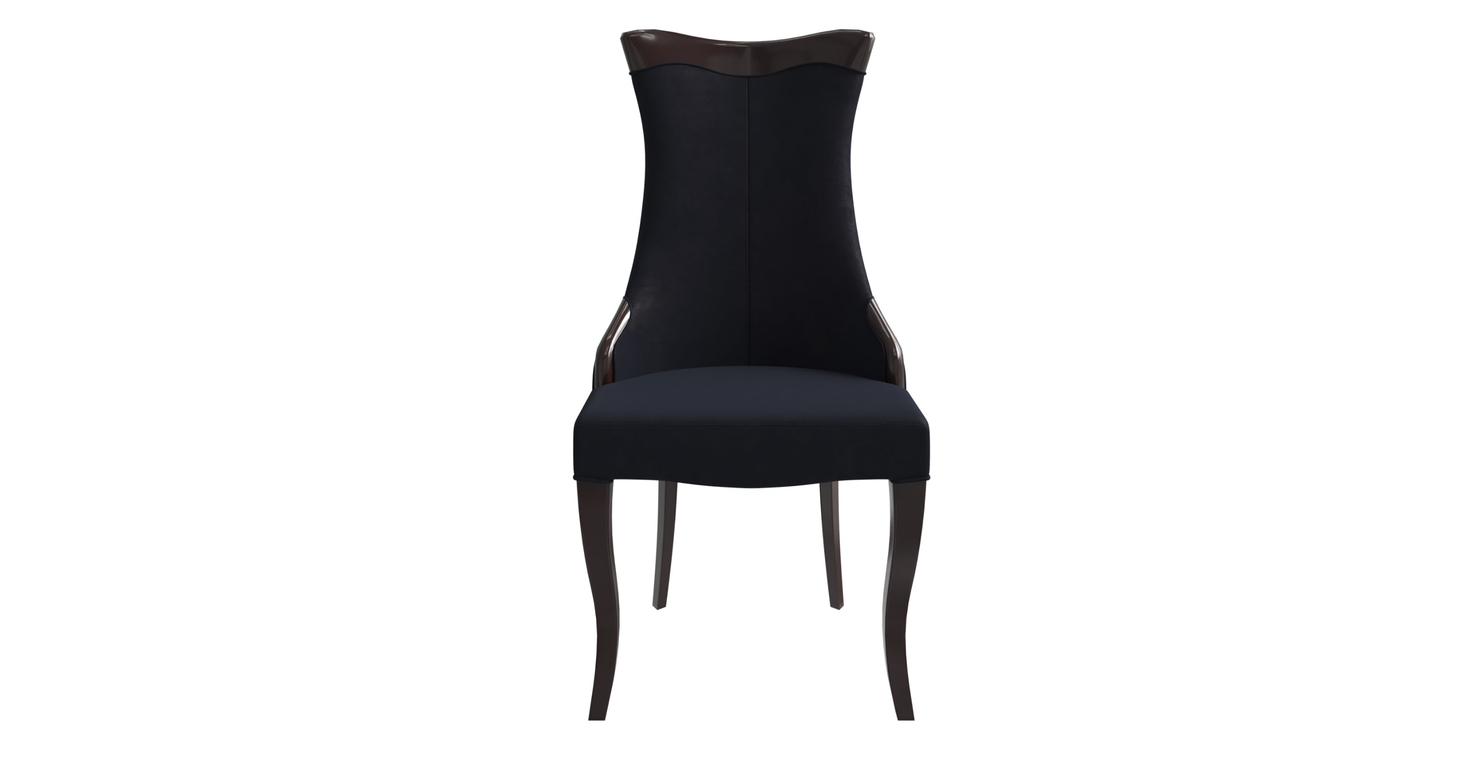 Novara Series Modern Dining Side Chair Upholstered in Leather/Velvet with Rubberwood Legs