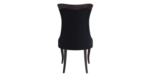 Novara Series Modern Dining Side Chair Upholstered in Leather/Velvet with Rubberwood Legs