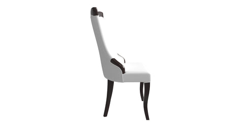 Novara Series Modern Dining Side Chair Upholstered in Leather/Velvet with Rubberwood Legs