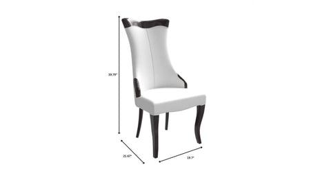 Novara Series Modern Dining Side Chair Upholstered in Leather/Velvet with Rubberwood Legs