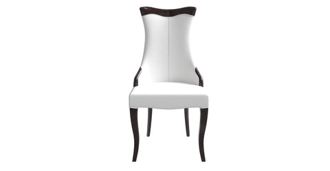 Novara Series Modern Dining Side Chair Upholstered in Leather/Velvet with Rubberwood Legs