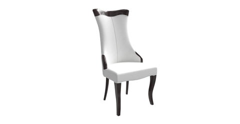 Novara Series Modern Dining Side Chair Upholstered in Leather/Velvet with Rubberwood Legs