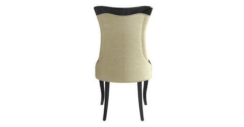 Novara Series Modern Dining Side Chair Upholstered in Leather/Velvet with Rubberwood Legs