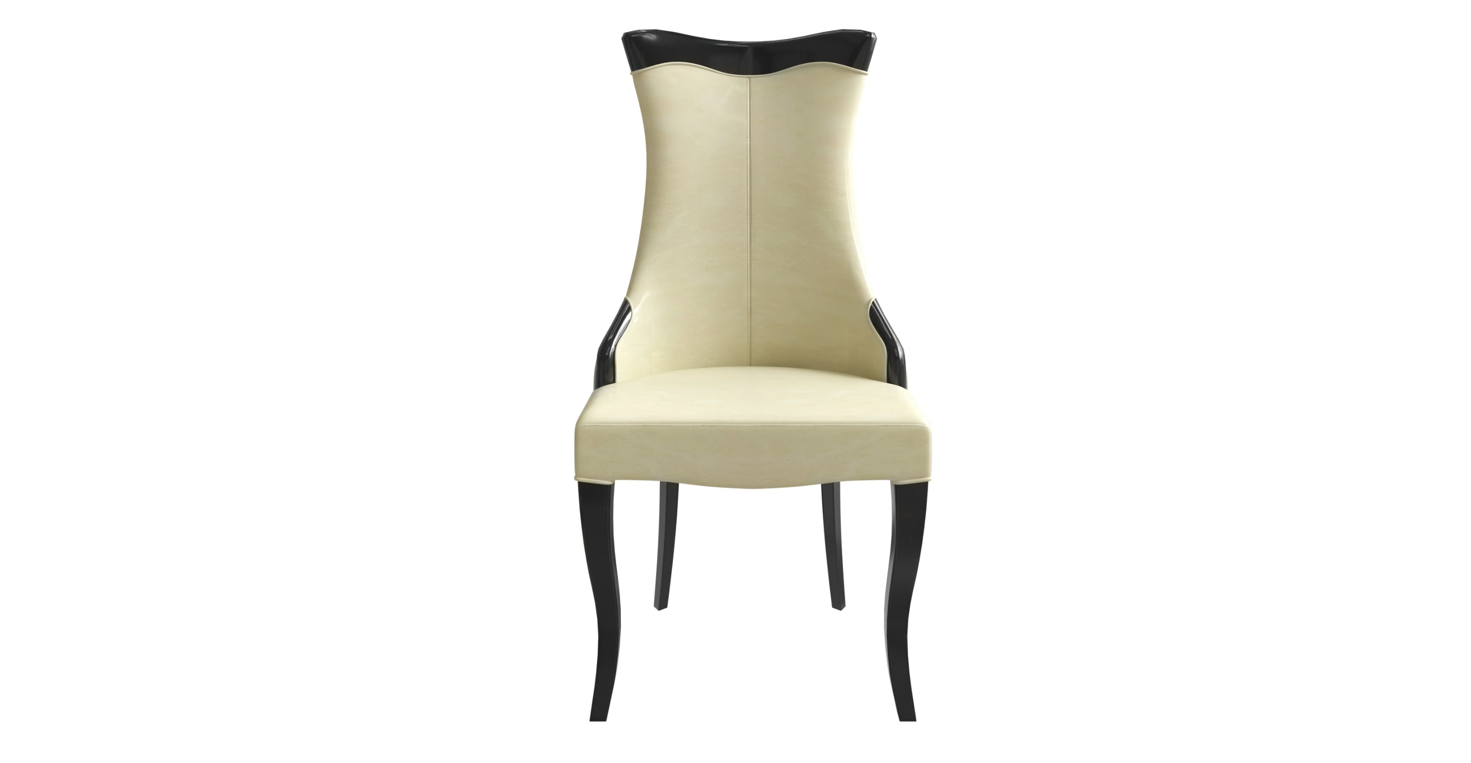 Novara Series Modern Dining Side Chair Upholstered in Leather/Velvet with Rubberwood Legs