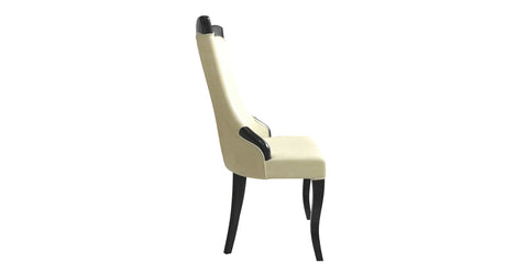 Novara Series Modern Dining Side Chair Upholstered in Leather/Velvet with Rubberwood Legs