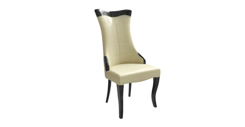 Novara Series Modern Dining Side Chair Upholstered in Leather/Velvet with Rubberwood Legs