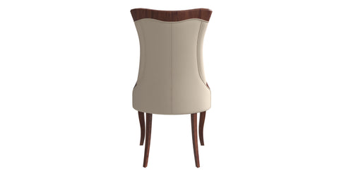 Novara Series Modern Dining Side Chair Upholstered in Leather/Velvet with Rubberwood Legs