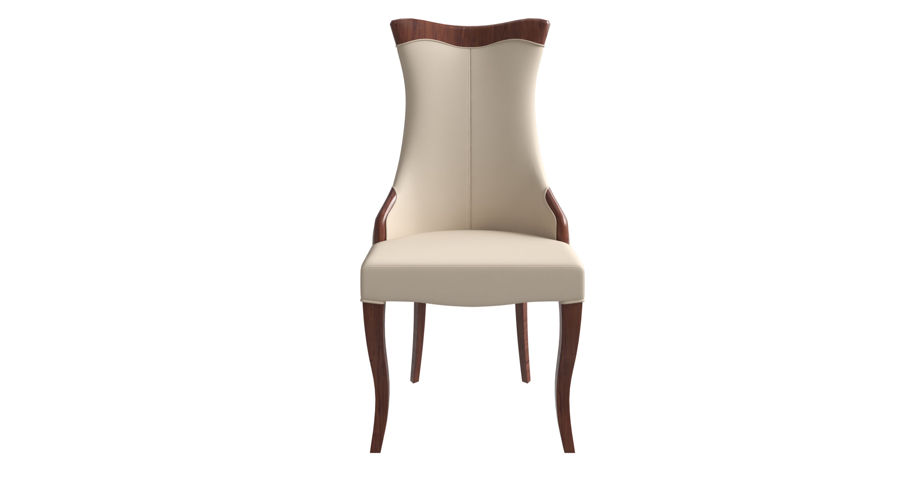 Novara Series Modern Dining Side Chair Upholstered in Leather/Velvet with Rubberwood Legs