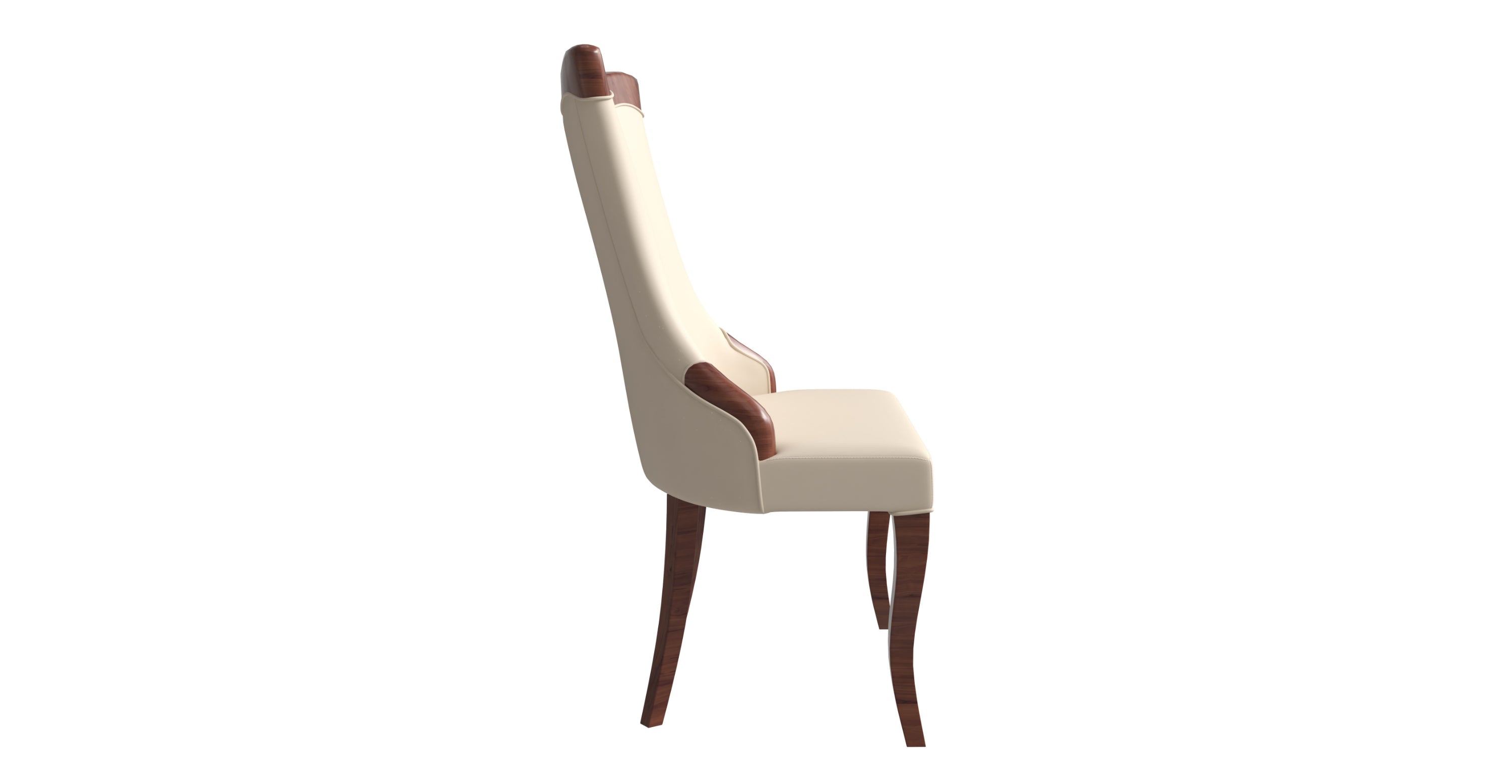 Novara Series Modern Dining Side Chair Upholstered in Leather/Velvet with Rubberwood Legs