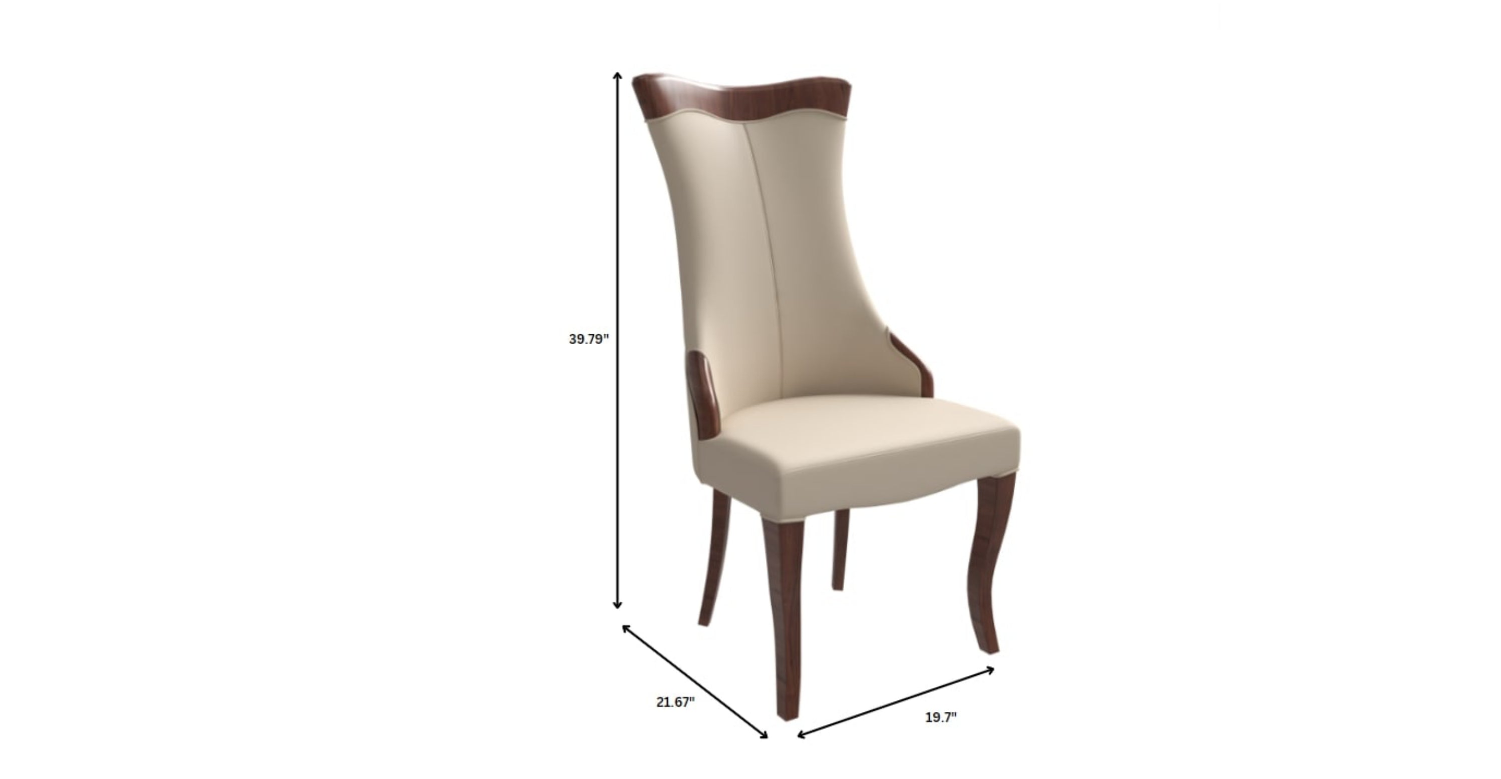 Novara Series Modern Dining Side Chair Upholstered in Leather/Velvet with Rubberwood Legs