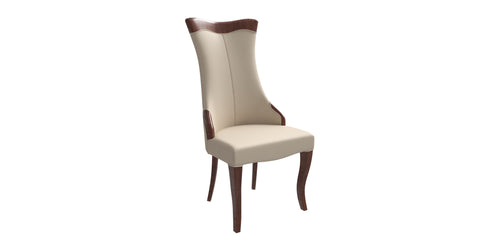 Novara Series Modern Dining Side Chair Upholstered in Leather/Velvet with Rubberwood Legs