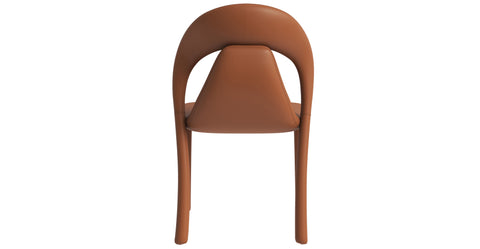 Solace Series Dining Chair Upholstered in Leather with Steel Legs and an Open Back Design